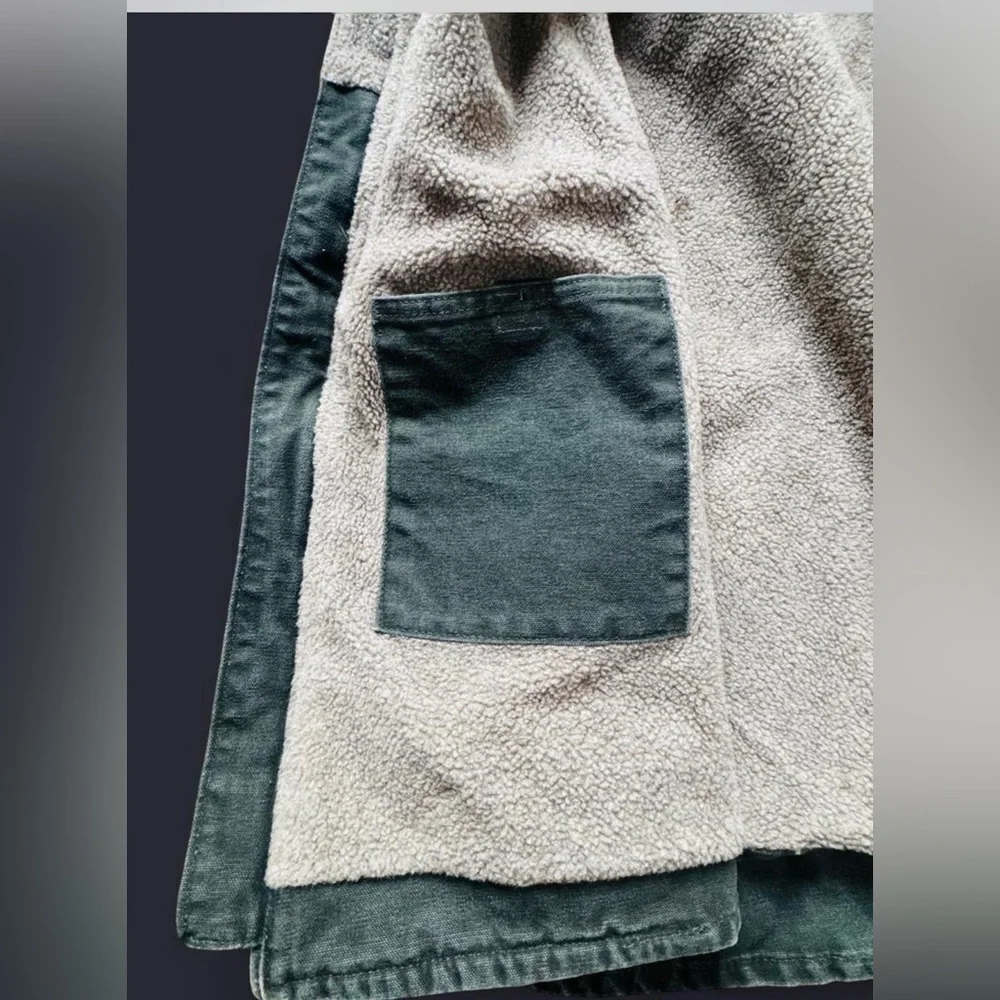 Vintage 2008 Carhartt V33 MOS Sherpa Lined Sandstone Vest Moss Green 2XL - MINT